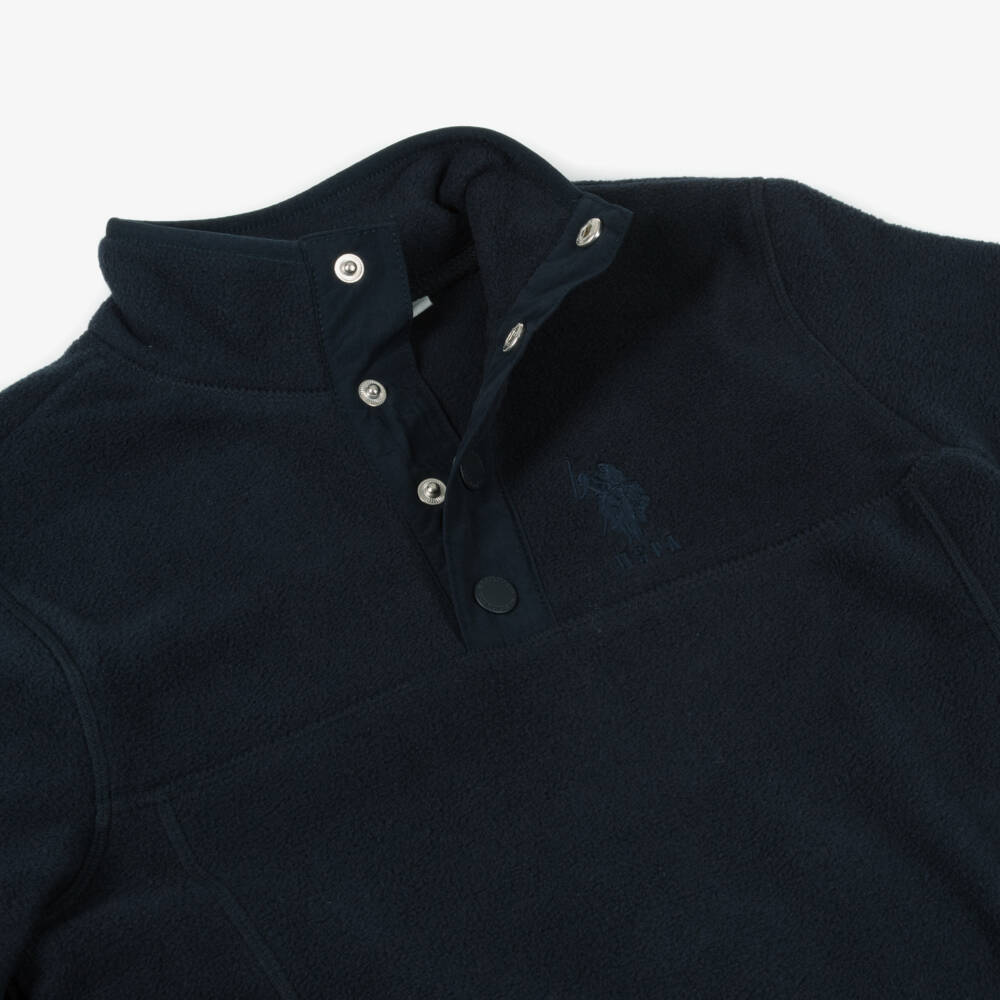 U.S. Polo Assn.-Boys Navy Blue Polar Fleece Sweater | Childrensalon Outlet