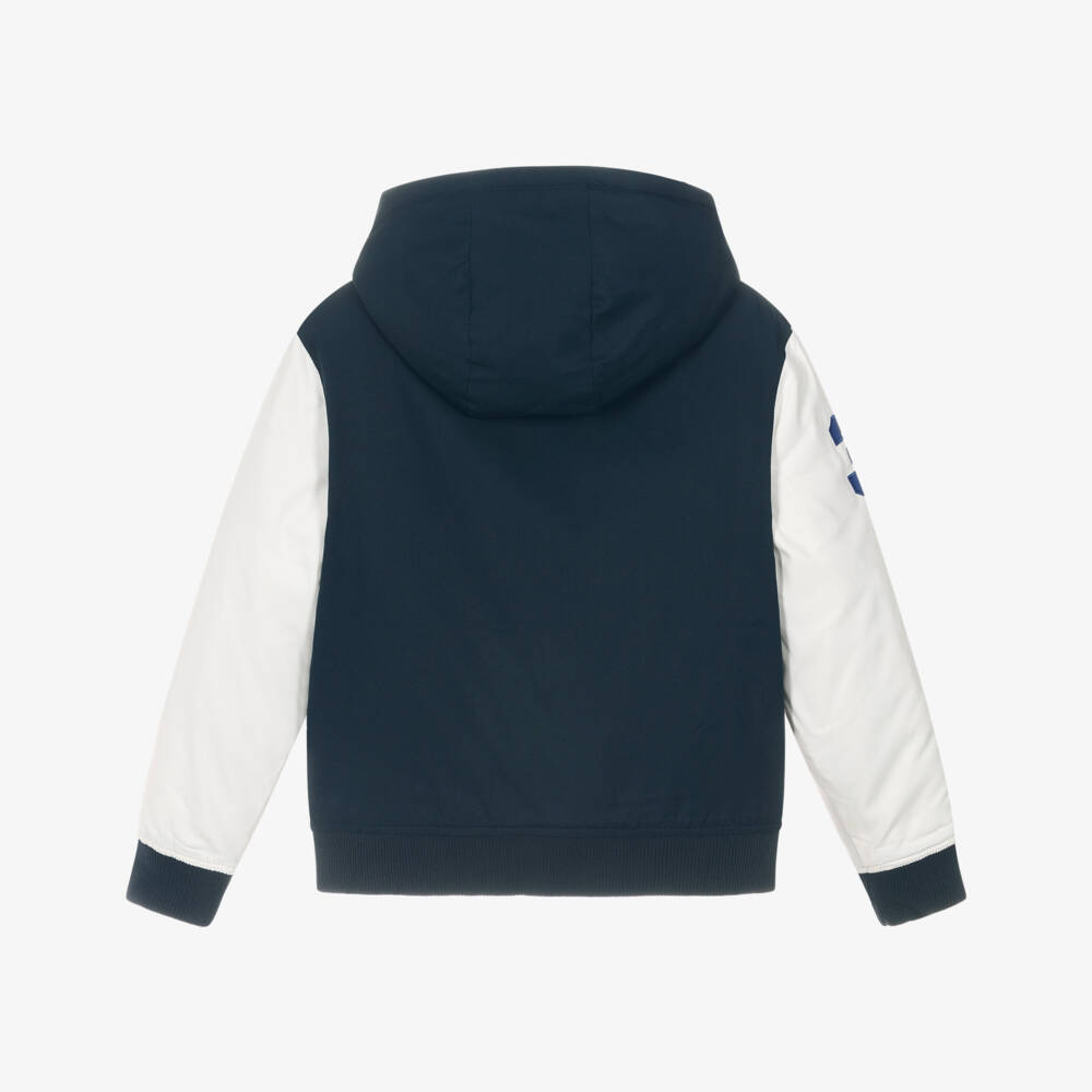 U.S. Polo Assn.-Boys Navy Blue Varsity Style Hooded Jacket | Childrensalon Outlet