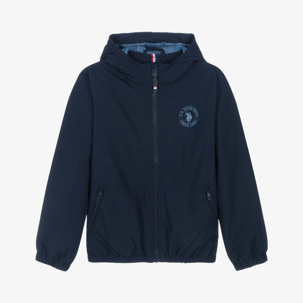 U.S. Polo Assn.-Boys Navy Blue Water Resistant Jacket | Childrensalon Outlet