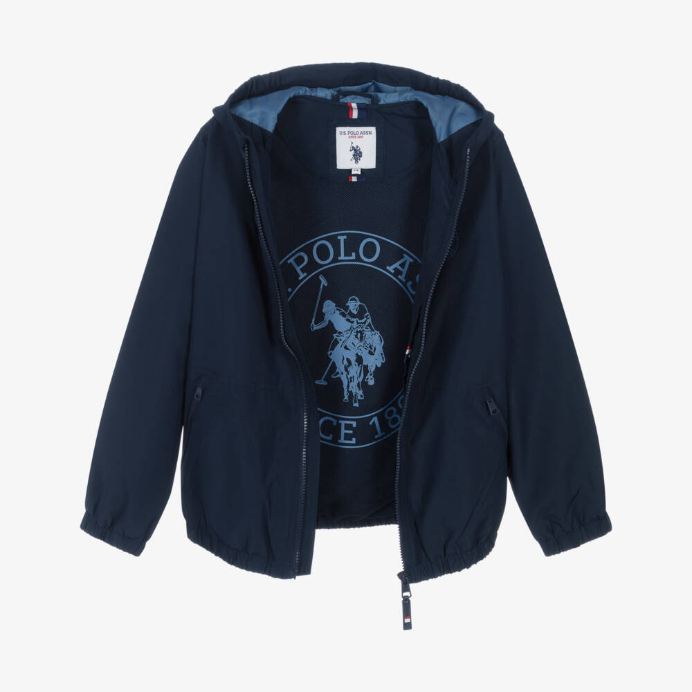 U.S. Polo Assn.-Boys Navy Blue Water Resistant Jacket | Childrensalon Outlet