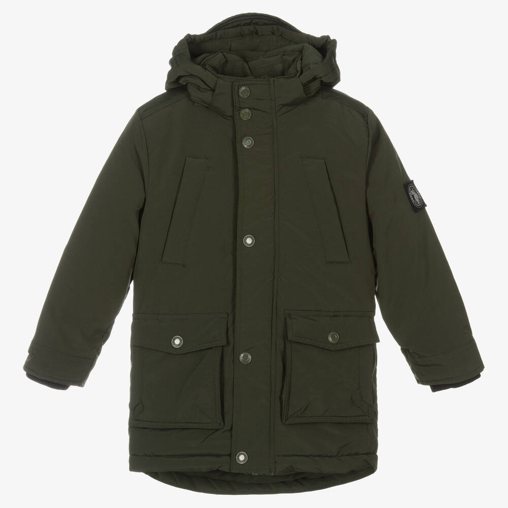 U.S. Polo Assn. - Boys Padded Hooded Green Coat | Childrensalon