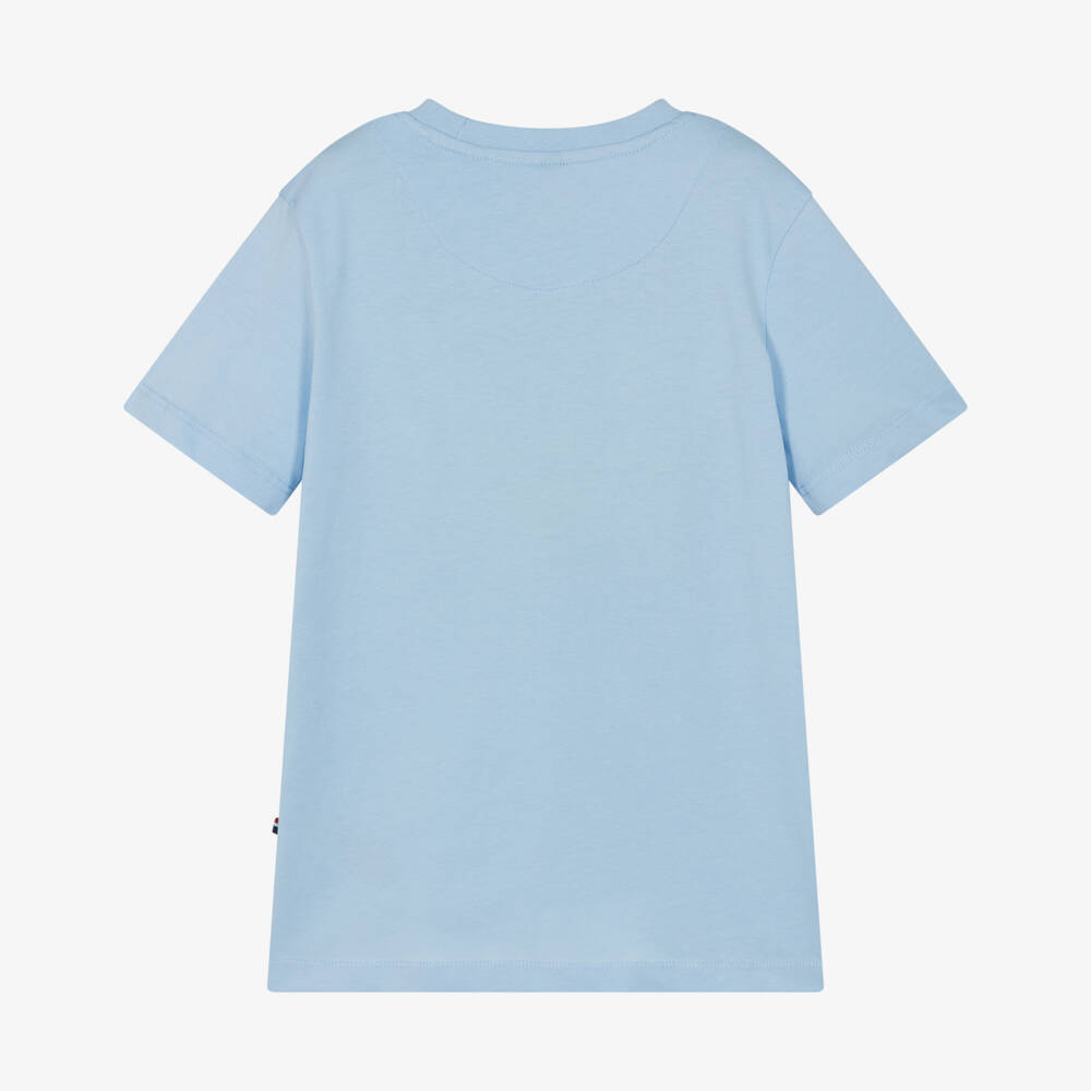 U.S. Polo Assn.-Boys Pale Blue Cotton Jersey T-Shirt with Circle Logo | Childrensalon Outlet