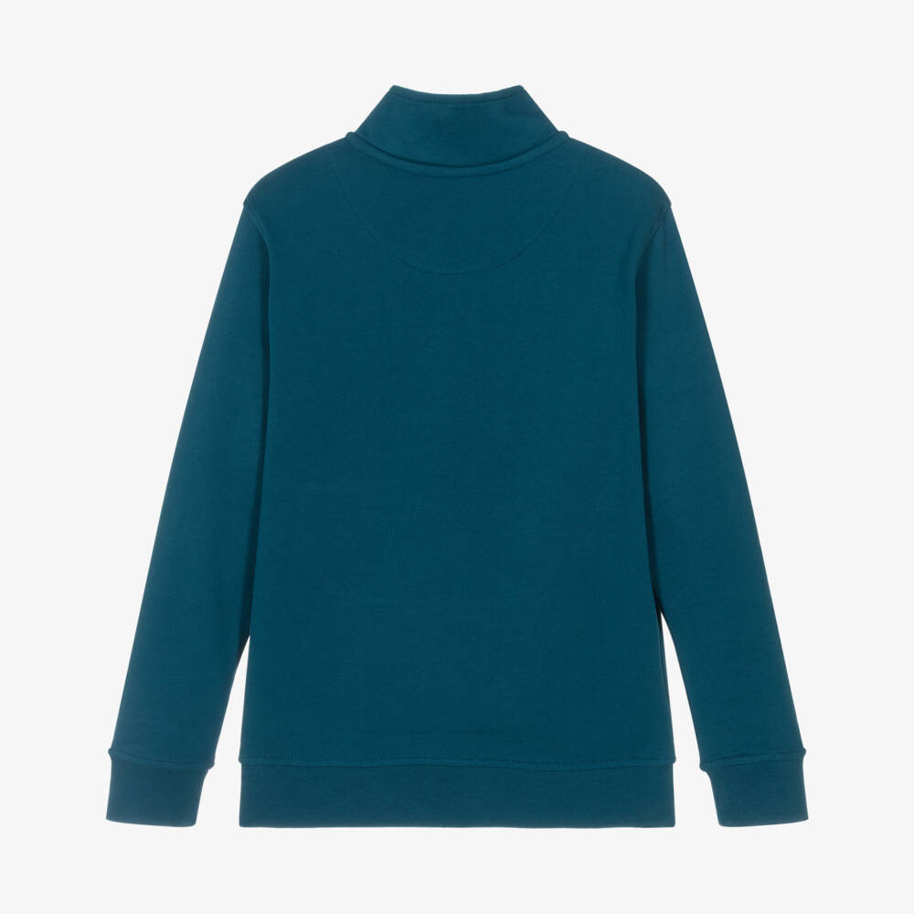 U.S. Polo Assn.-توب بسحّاب لون أزرق بترولي للأولاد | Childrensalon Outlet