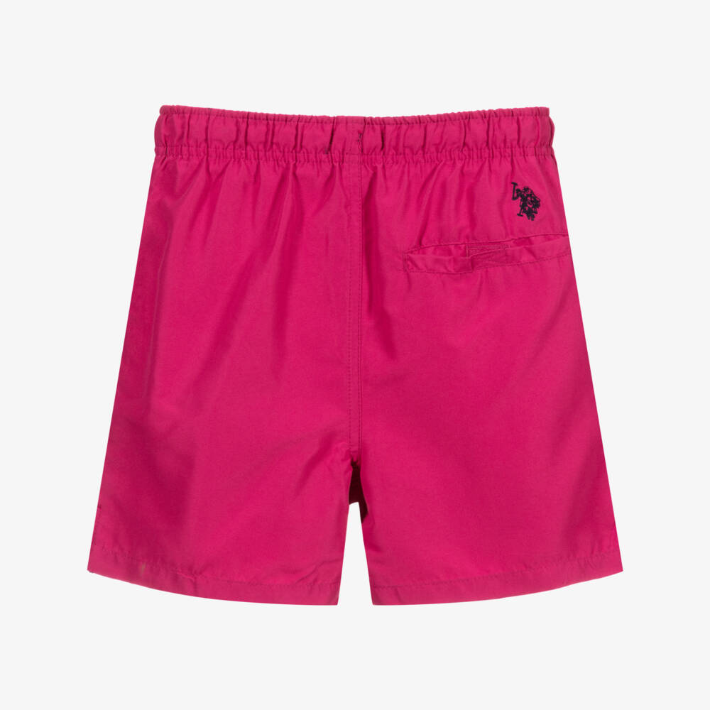 U.S. Polo Assn.-Boys Pink Logo Swim Shorts | Childrensalon Outlet