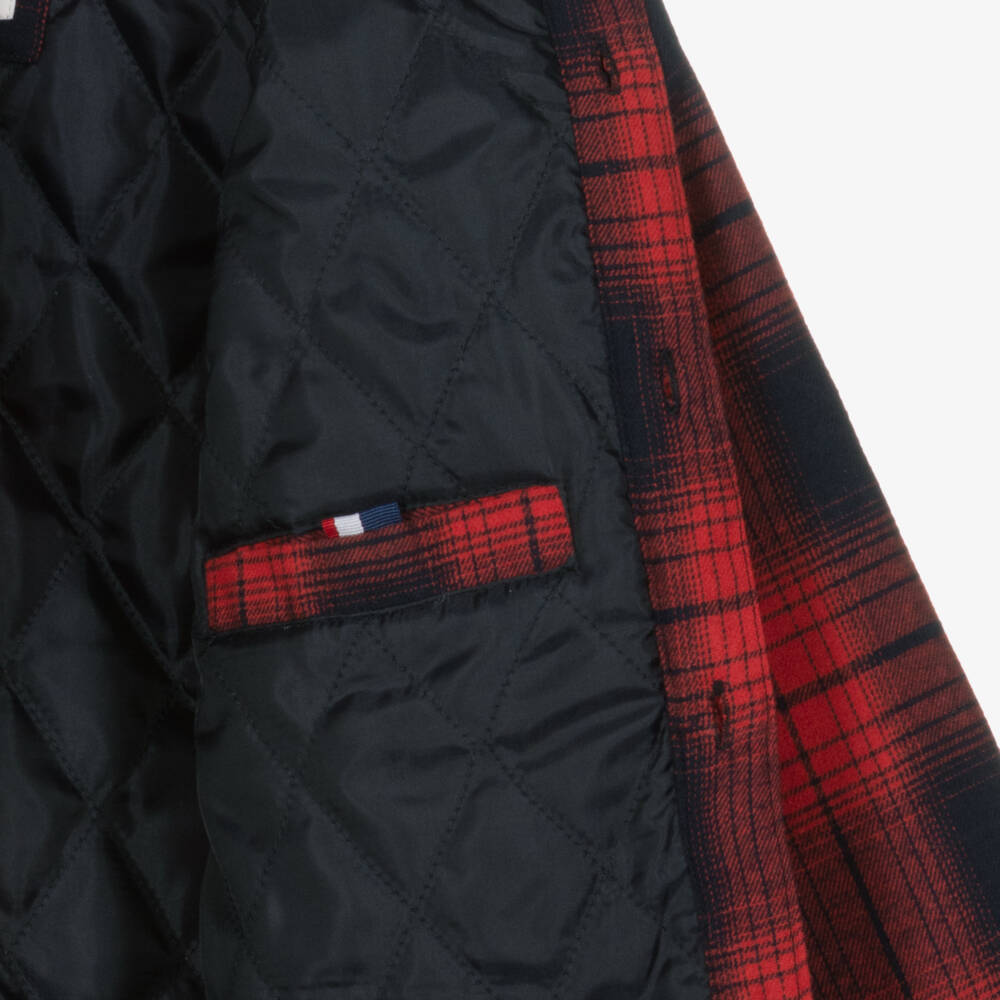 U.S. Polo Assn.-Boys Red & Blue Check Shacket | Childrensalon Outlet