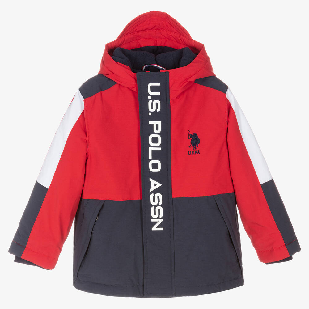 U.S. Polo Assn. - Boys Red & Blue Hooded Jacket | Childrensalon