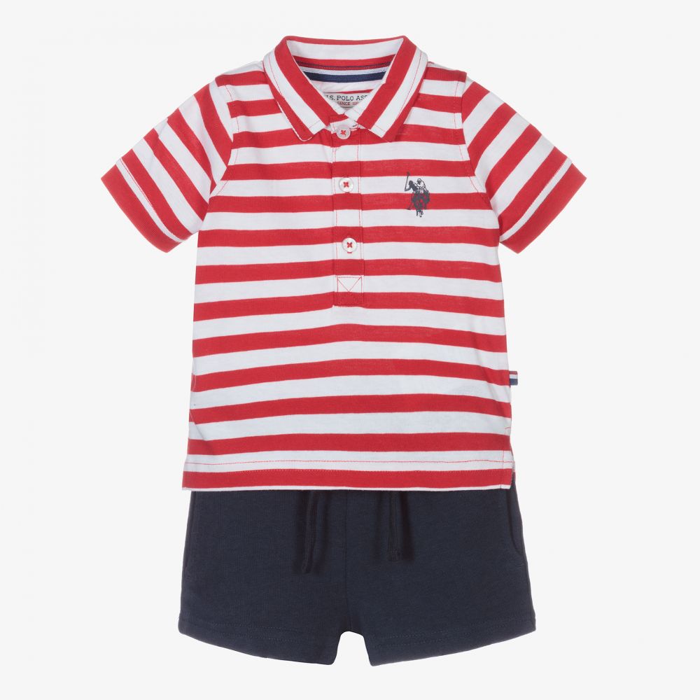 U.S. Polo Assn. - Boys Red & Blue Shorts Set | Childrensalon