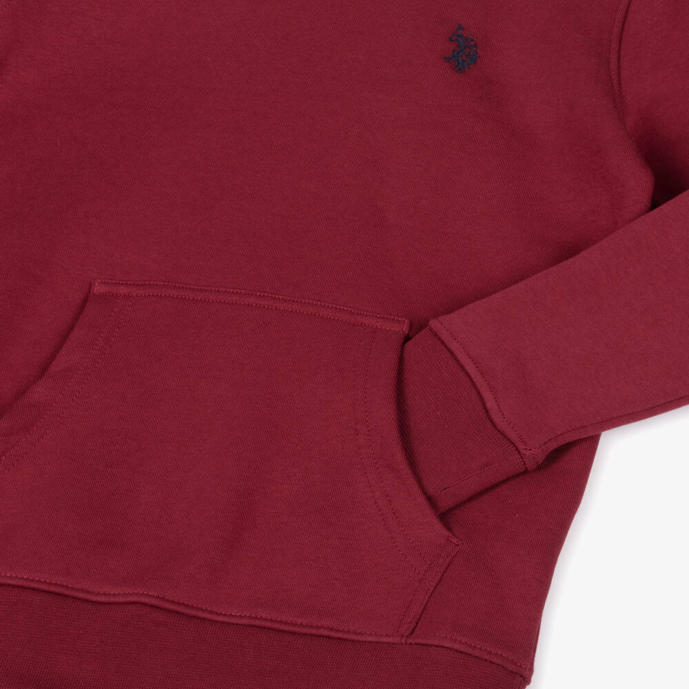 U.S. Polo Assn.-Boys Red Cotton Hoodie | Childrensalon Outlet