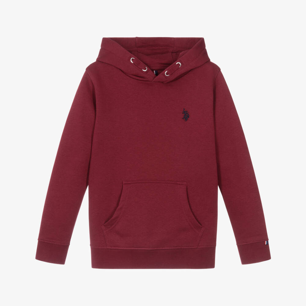U.S. Polo Assn.-Boys Red Cotton Hoodie | Childrensalon Outlet