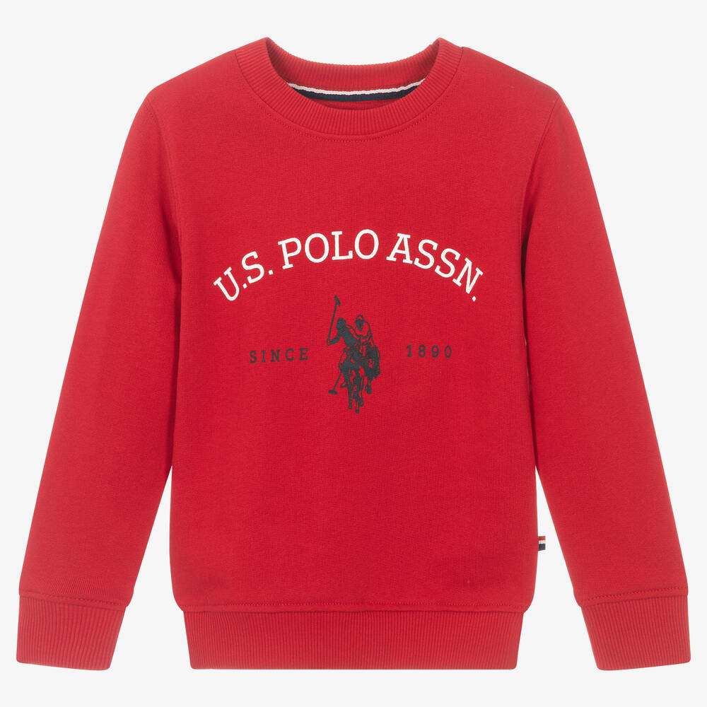 U.S. Polo Assn. - Boys Red Cotton Logo Sweatshirt | Childrensalon