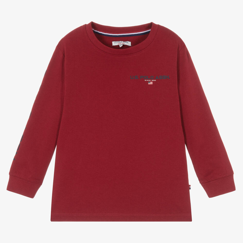 U.S. Polo Assn. - Boys Red Cotton Logo Top | Childrensalon