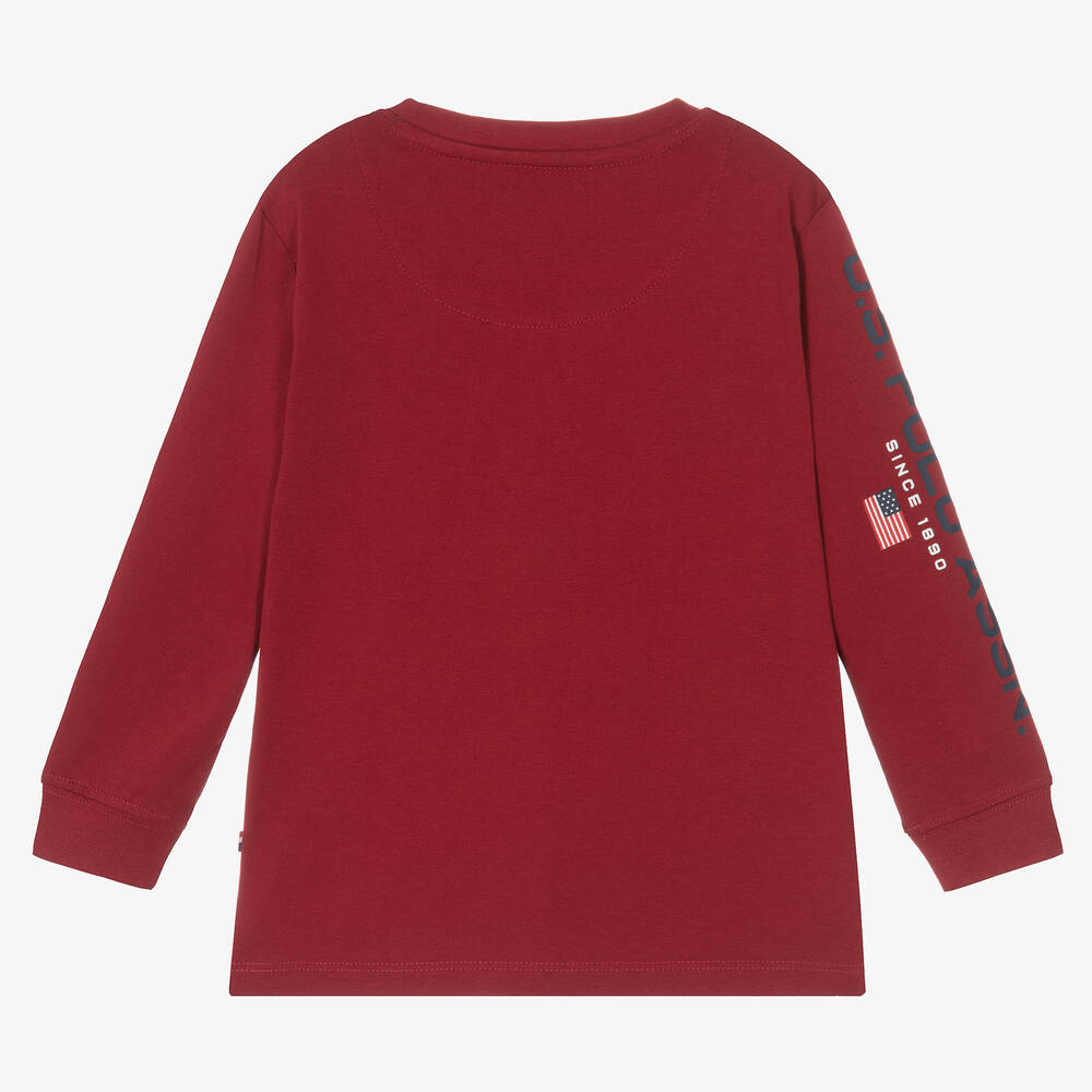 U.S. Polo Assn.-Boys Red Cotton Logo Top | Childrensalon Outlet