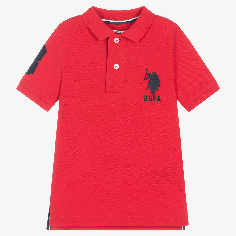 U.S. Polo Assn. - Boys Red Cotton Polo Shirt | Childrensalon