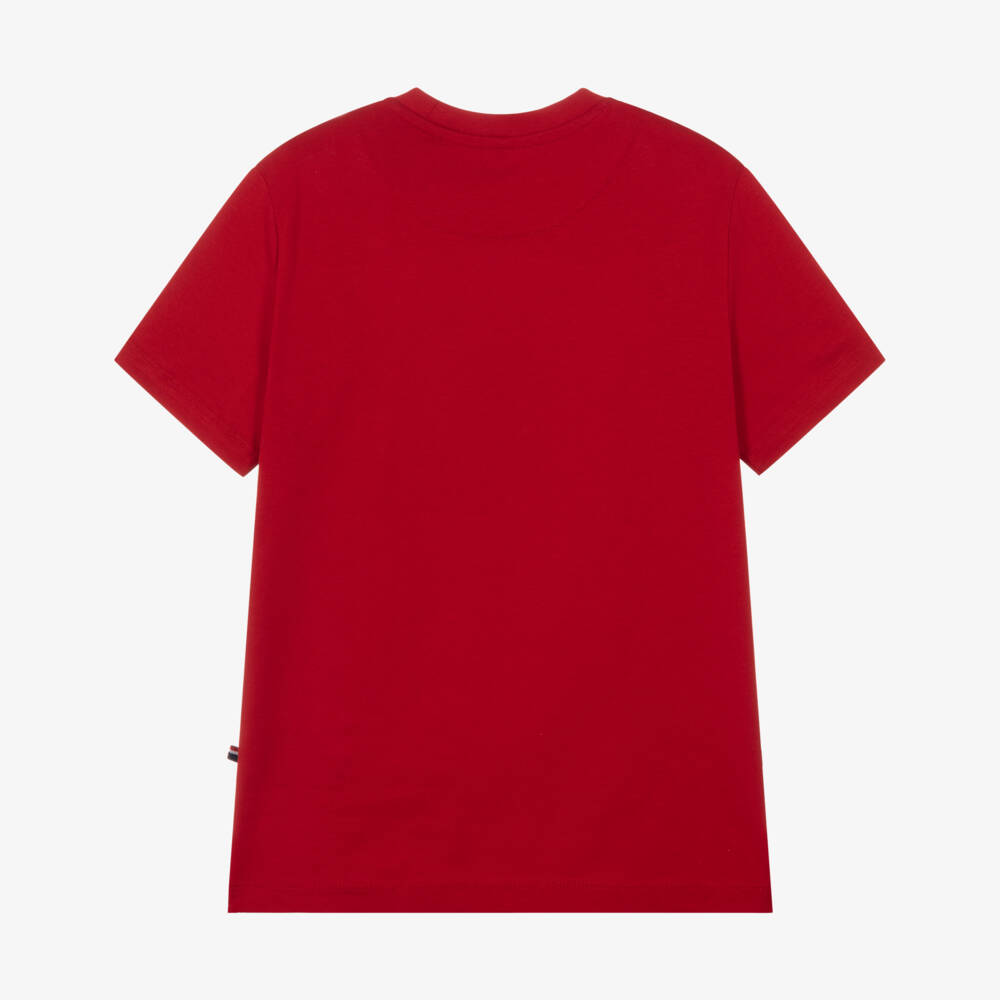 U.S. Polo Assn.-Boys Red Cotton T-Shirt with Double Horsemen Logo | Childrensalon Outlet