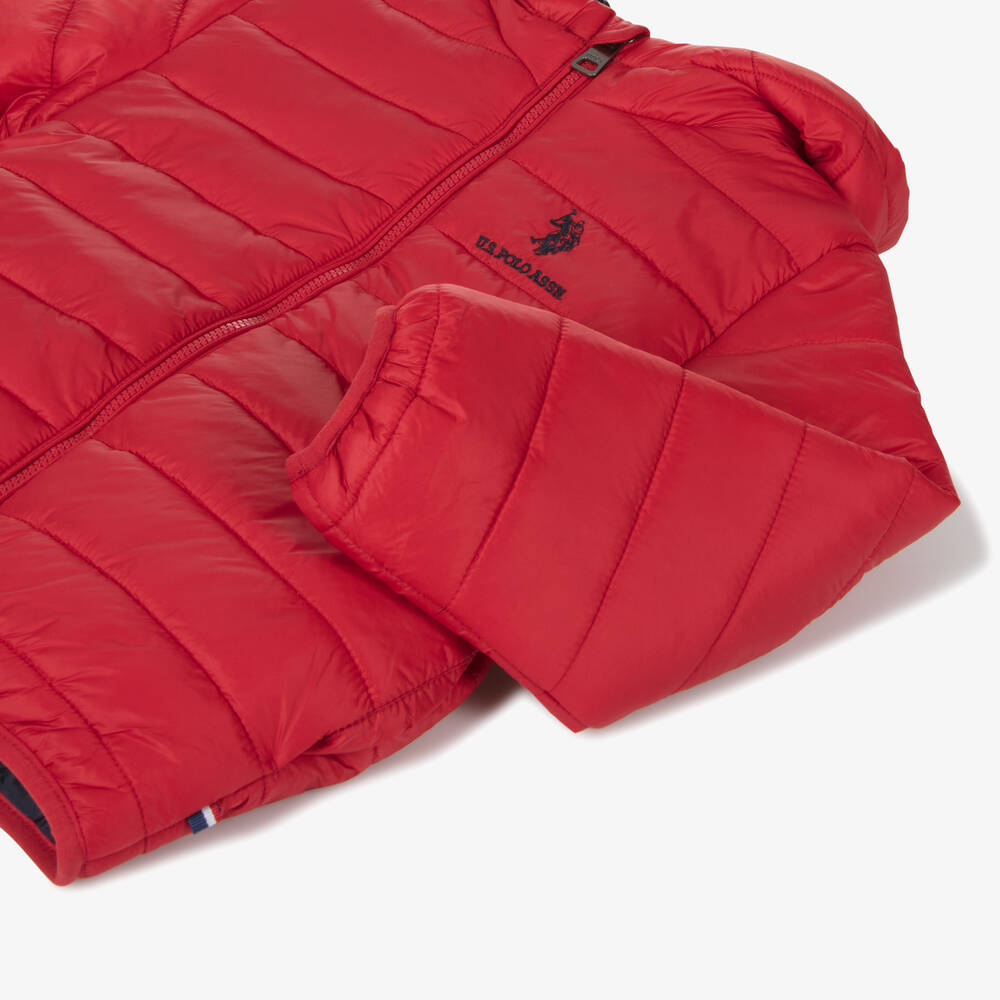 Boys red padded jacket on sale