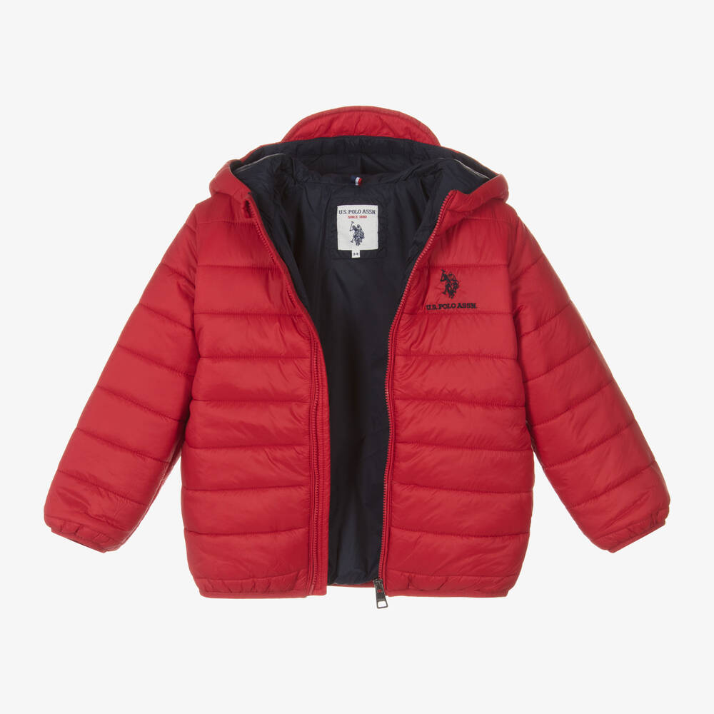 U.S. Polo Assn.-Boys Red Puffer Jacket | Childrensalon Outlet