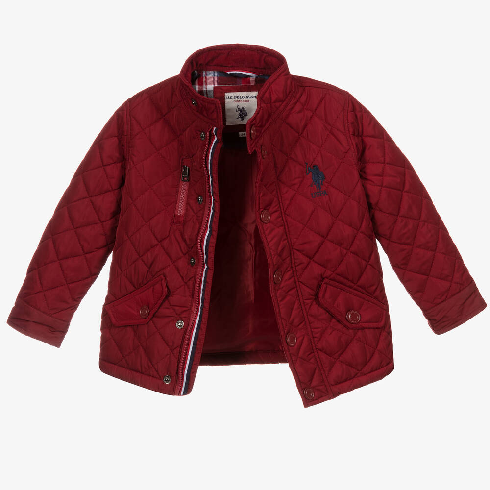 U.S. Polo Assn.-Boys Red Quilted Jacket | Childrensalon Outlet