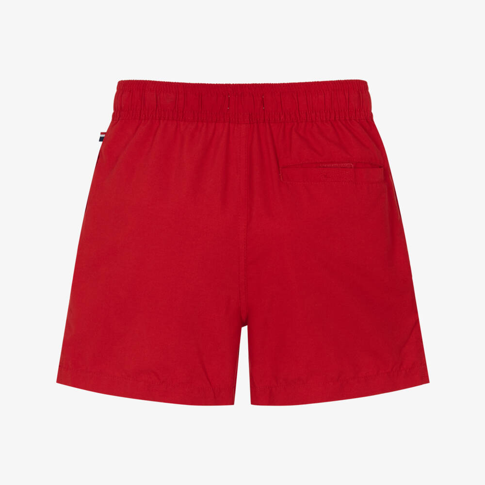 U.S. Polo Assn.-Boys Red Swim Shorts with Double Horsemen Logo | Childrensalon Outlet