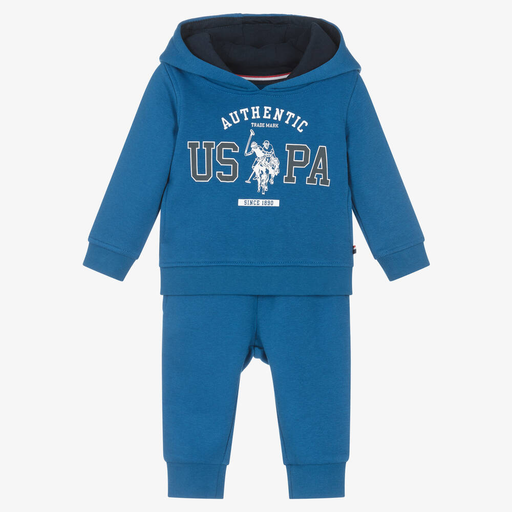 U.S. Polo Assn. - Boys Royal Blue Cotton Logo Tracksuit | Childrensalon