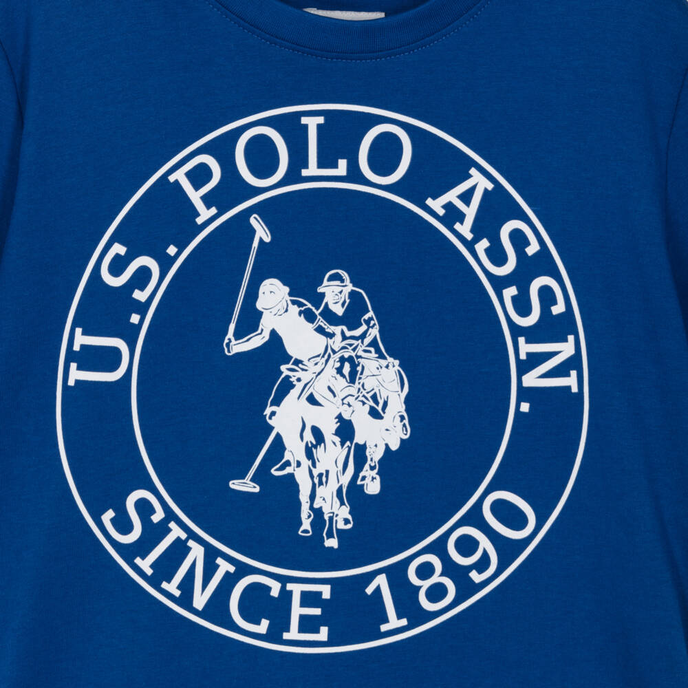 U.S. Polo Assn.-Boys Royal Blue Cotton T-Shirt with Circle Logo | Childrensalon Outlet