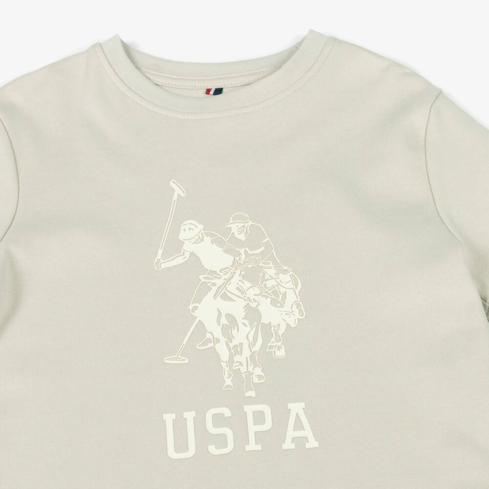 U.S. Polo Assn.-تيشيرت قطن لون رمادي للأولاد | Childrensalon Outlet