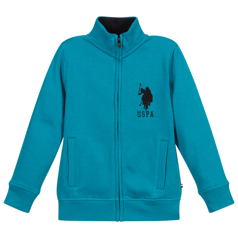 U.S. Polo Assn. - Boys Turquoise Blue Zip-Up Top | Childrensalon