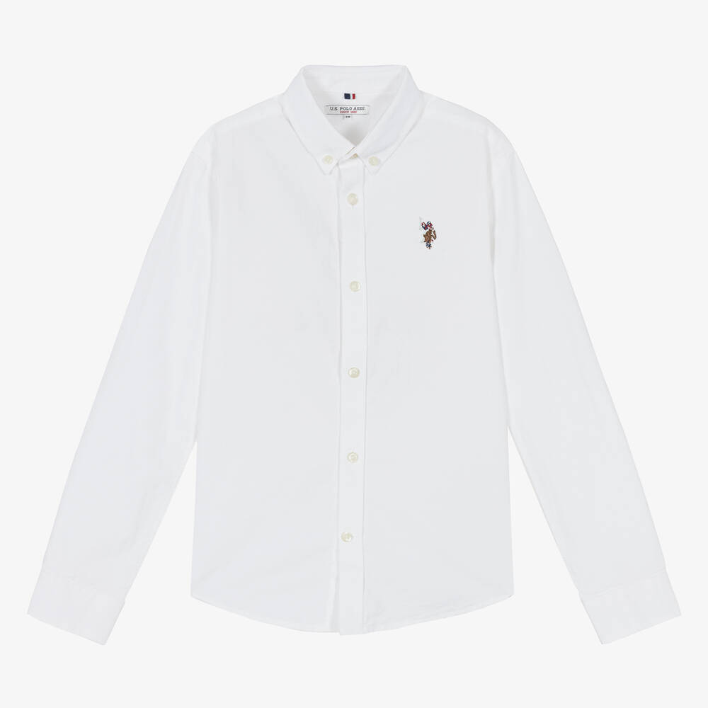 U.S. Polo Assn. - Boys White Cotton Shirt | Childrensalon