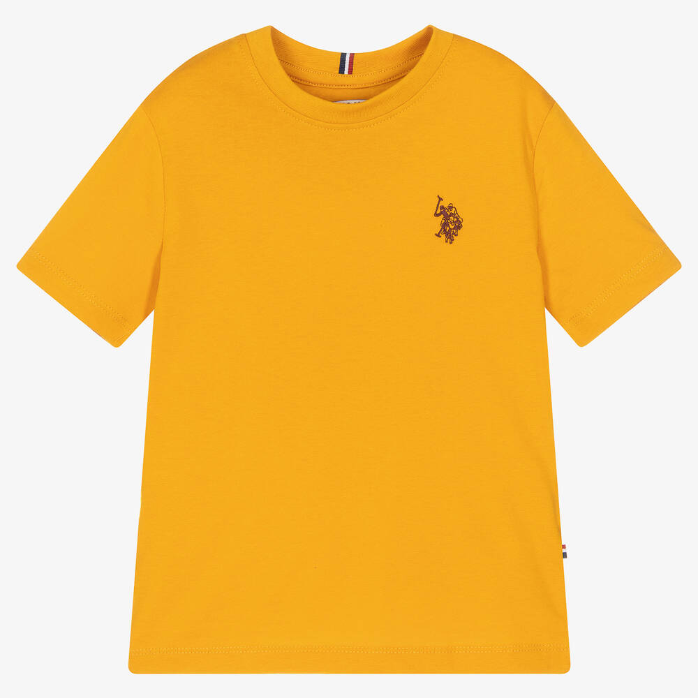 U.S. Polo Assn. - Boys Yellow Cotton Jersey Logo T-Shirt | Childrensalon