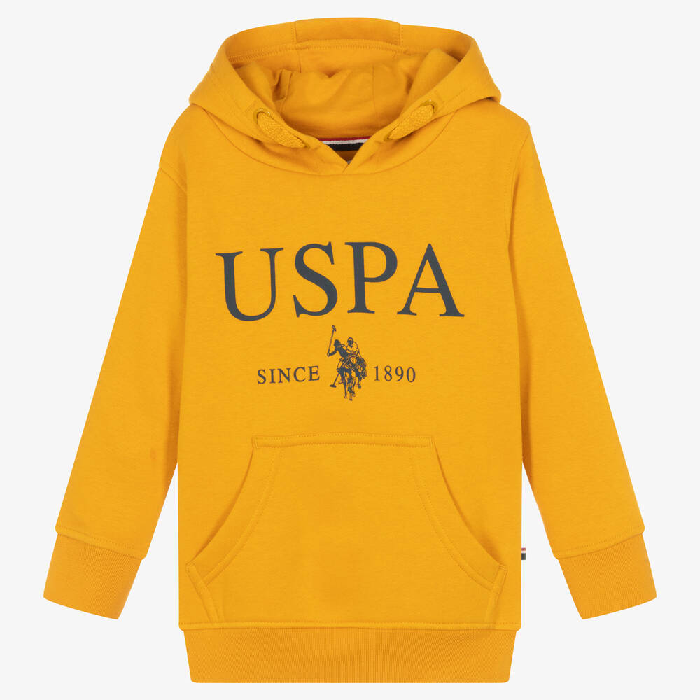 U.S. Polo Assn. - Boys Yellow Cotton Logo Hoodie | Childrensalon