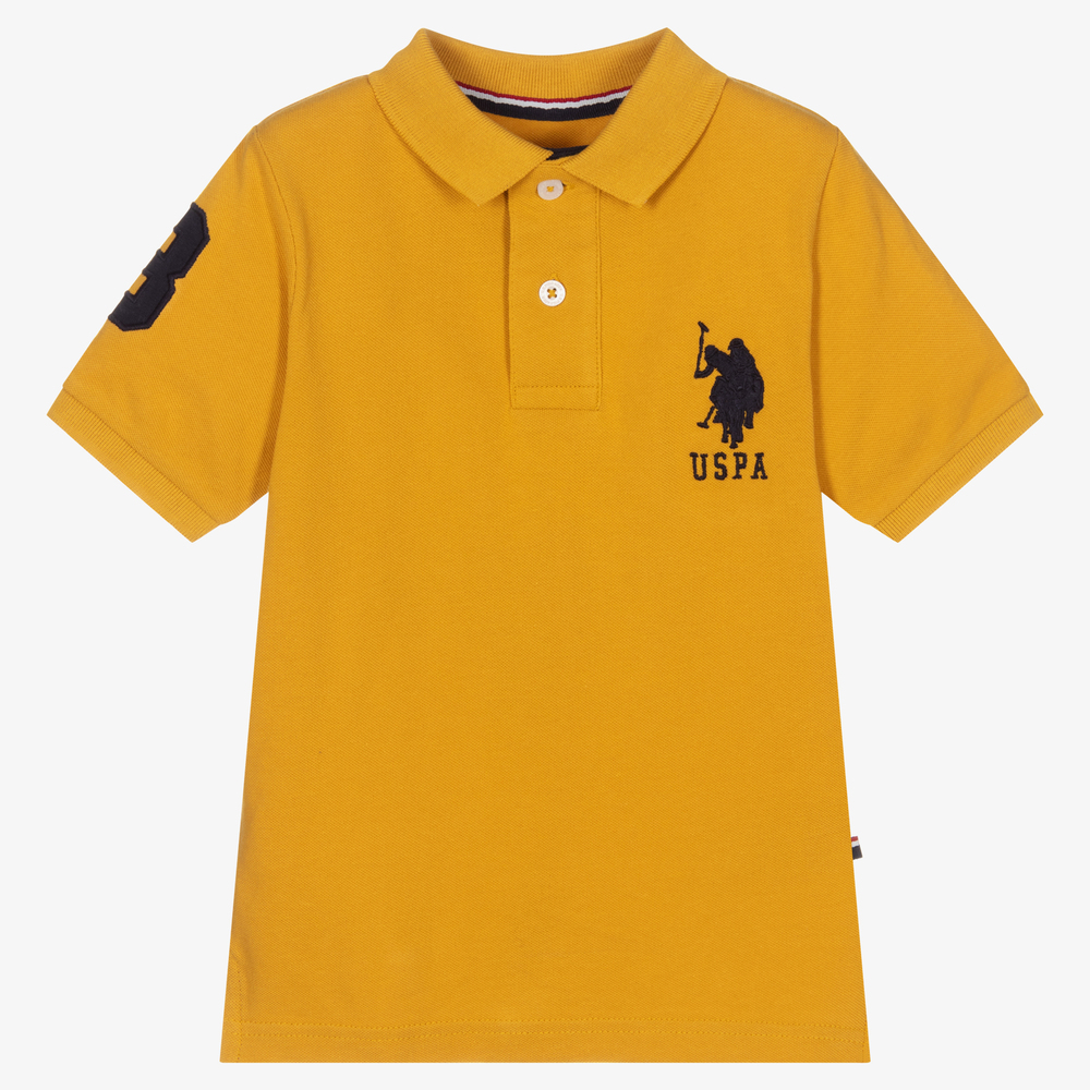 . Polo Assn. - Boys Yellow Cotton Polo Shirt | Childrensalon Outlet