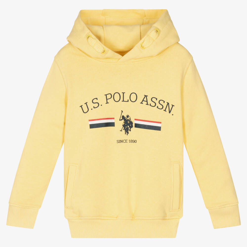 U.S. Polo Assn. - Boys Yellow Logo Cotton Hoodie | Childrensalon