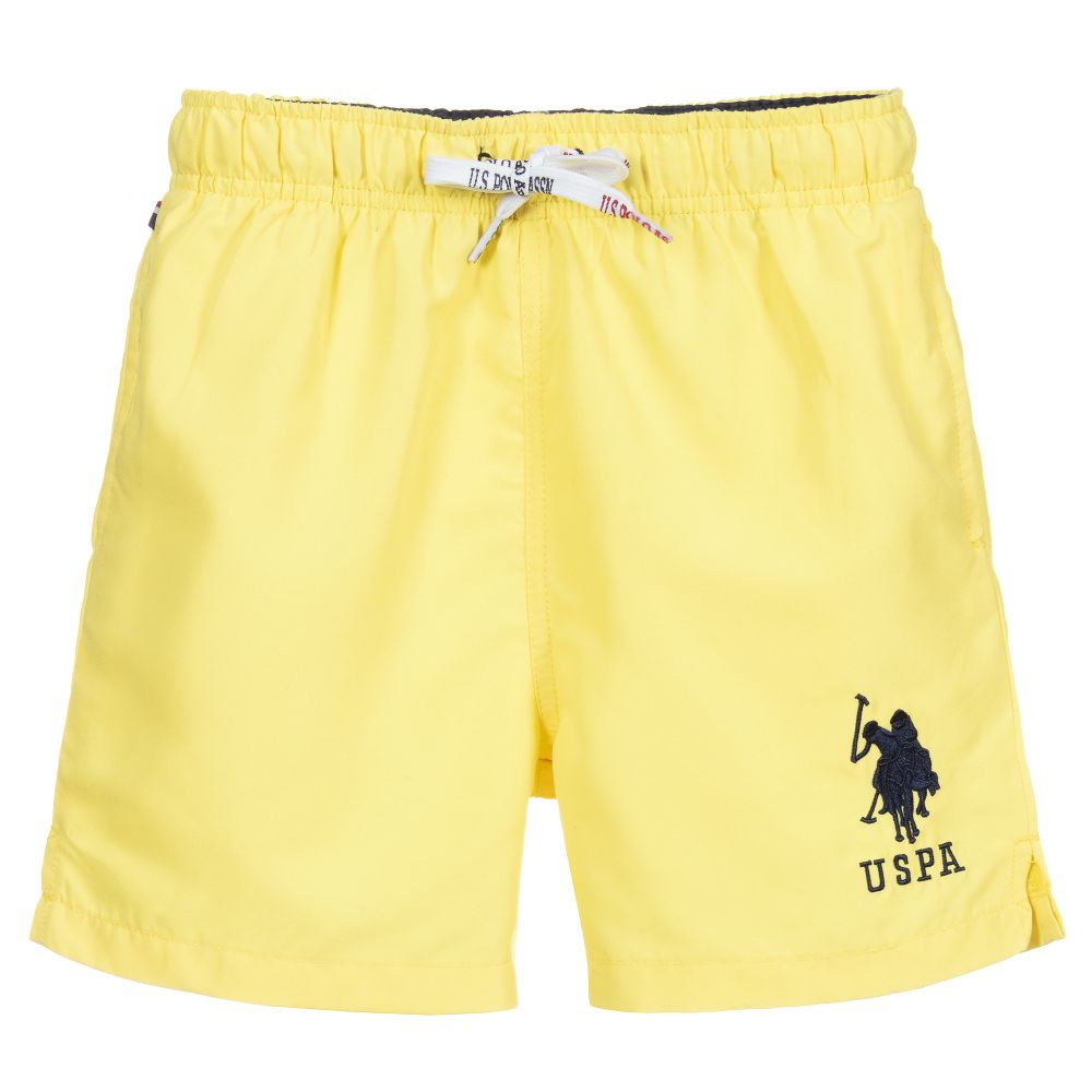 U.S. Polo Assn. - Boys Yellow Logo Swim Shorts | Childrensalon