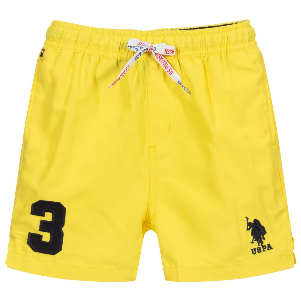 U.S. Polo Assn. - Boys Yellow Logo Swim Shorts | Childrensalon