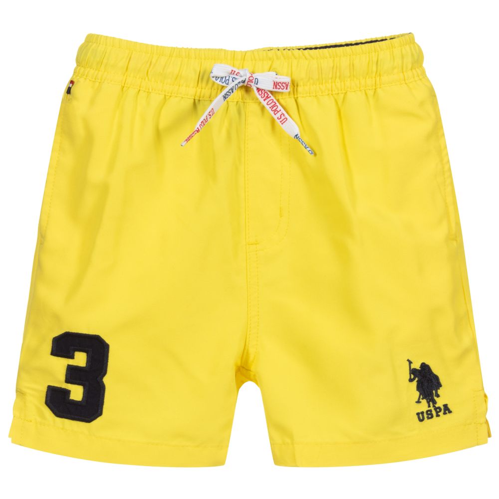 U.S. Polo Assn. Boys Yellow Logo Swim Shorts Childrensalon Outlet