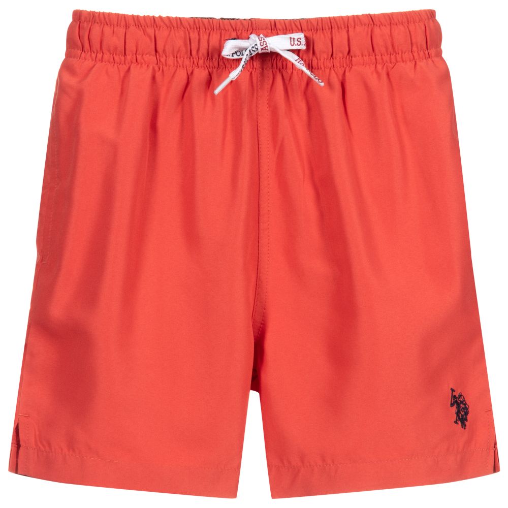 U.S. Polo Assn. - Coral Red Logo Swim Shorts | Childrensalon