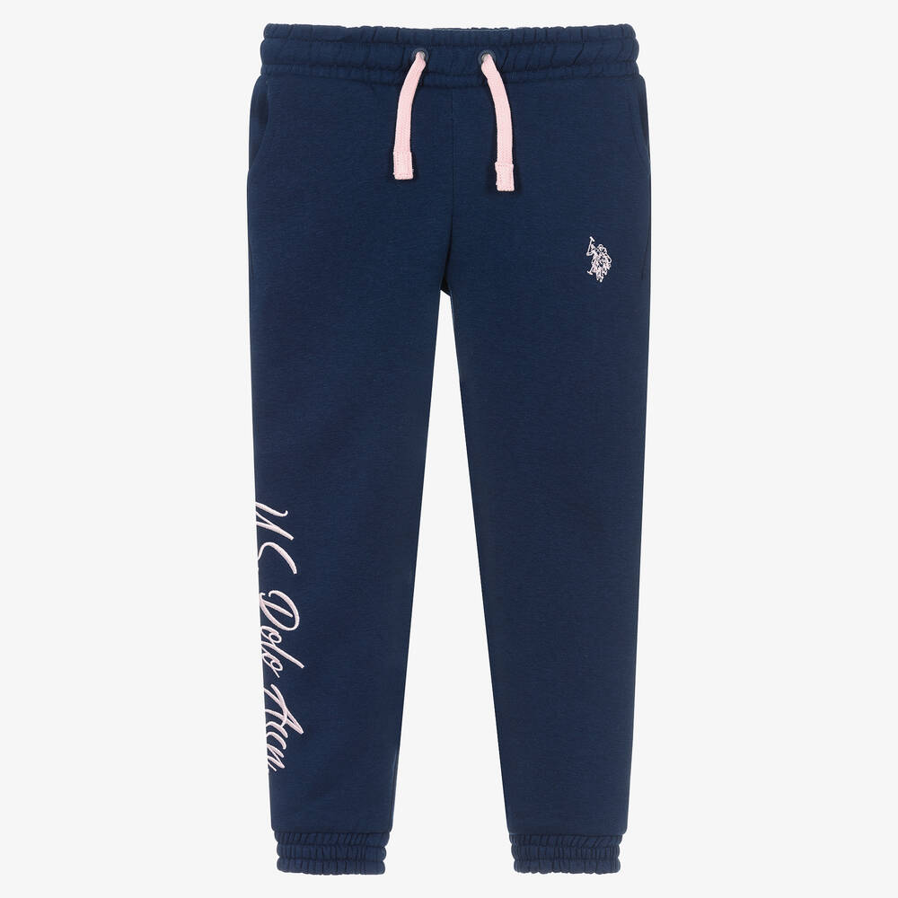 Girls Blue Cotton Joggers