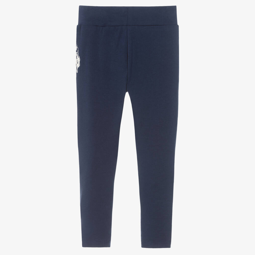 U.S. Polo Assn.-Girls Blue Cotton Leggings | Childrensalon Outlet