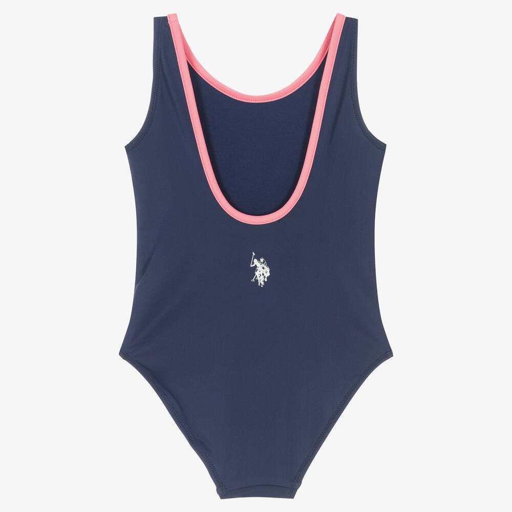 U.S. Polo Assn. Girls Blue Logo Swimsuit Childrensalon Outlet