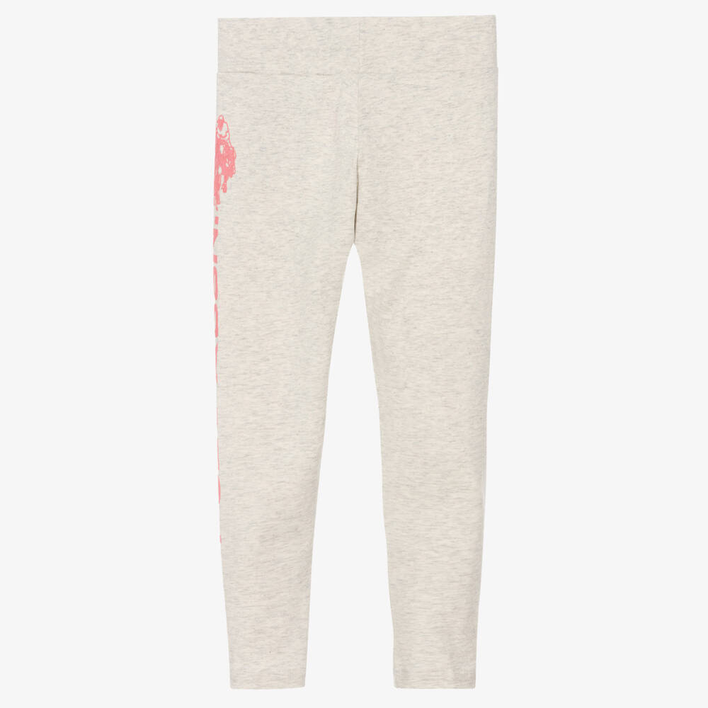 U.S. Polo Assn.-Girls Grey Cotton Leggings | Childrensalon Outlet