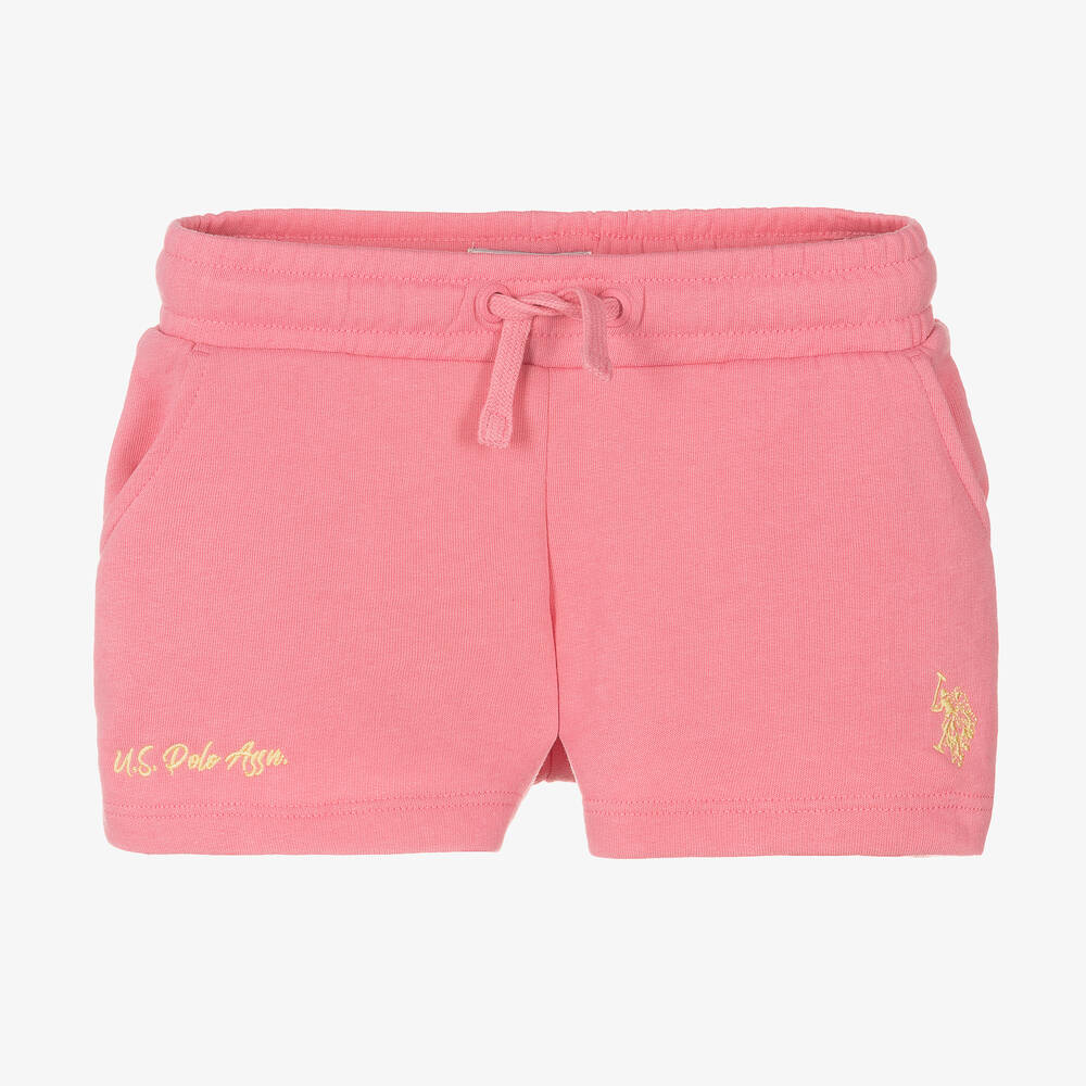 U.S. Polo Assn.-Girls Pink Cotton Shorts | Childrensalon Outlet