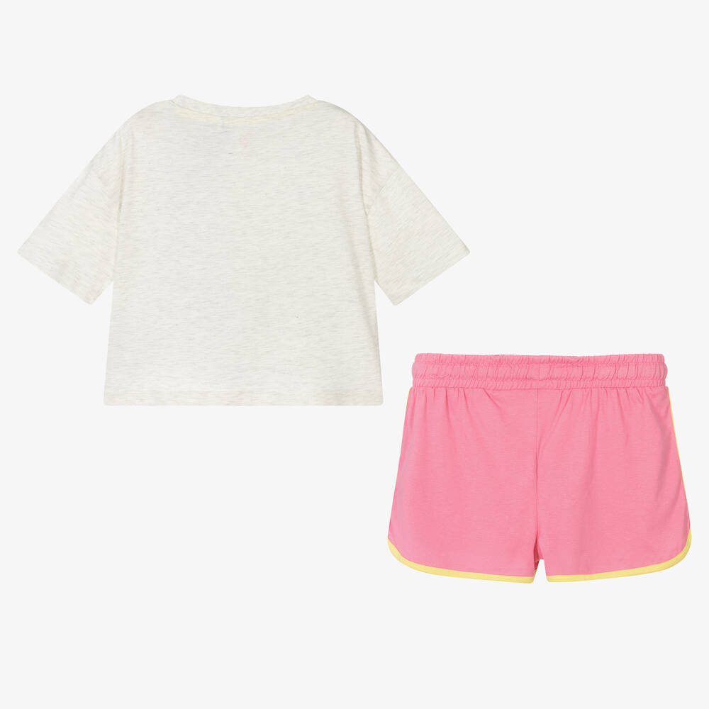 U.S. Polo Assn.-Girls Pink & Grey Shorts Set | Childrensalon Outlet