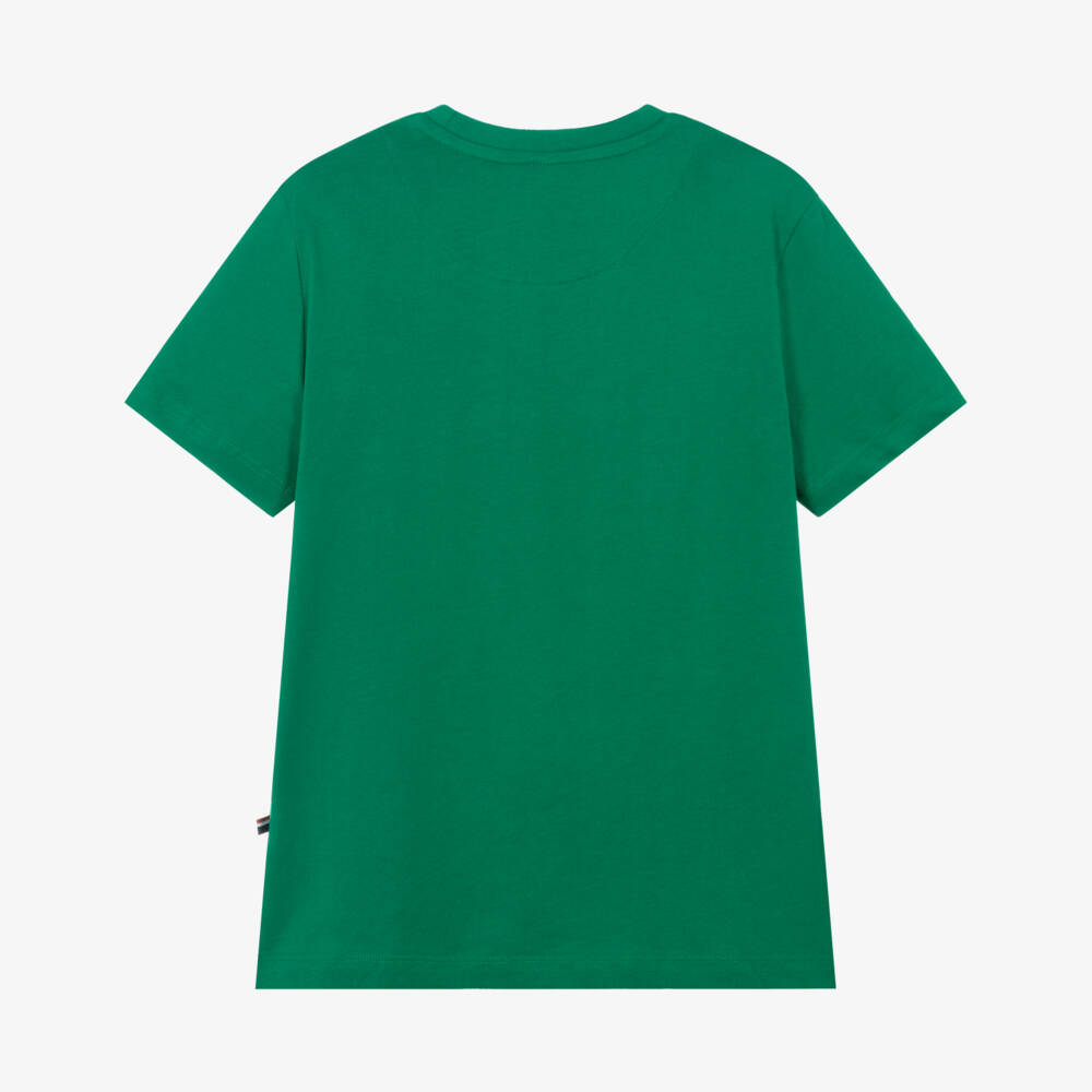 U.S. Polo Assn.-Green Cotton T-Shirt with Large Double Horsemen Logo | Childrensalon Outlet