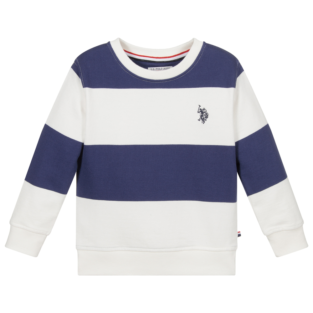 U.S. Polo Assn. - Ivory & Blue Stripe Sweatshirt | Childrensalon