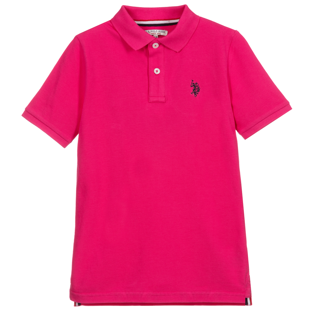 Adolescent snelweg rivier U.S. Polo Assn. - Pink Cotton Logo Polo Shirt | Childrensalon Outlet