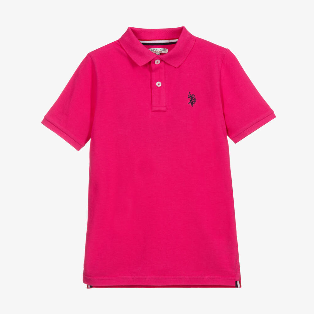 U.S. Polo Assn.-Pink Cotton Logo Polo Shirt | Childrensalon Outlet