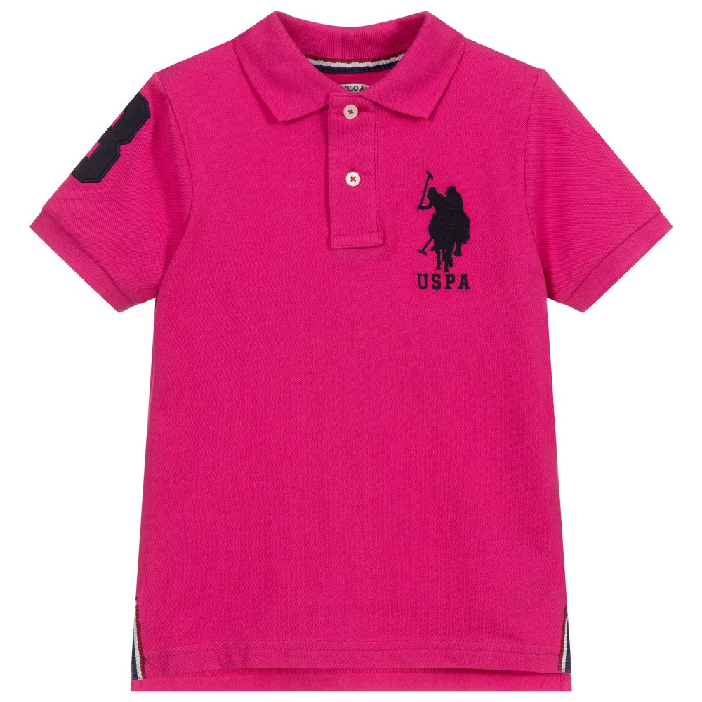 U.S. Polo Assn. - Pink Cotton Logo Polo Shirt | Childrensalon