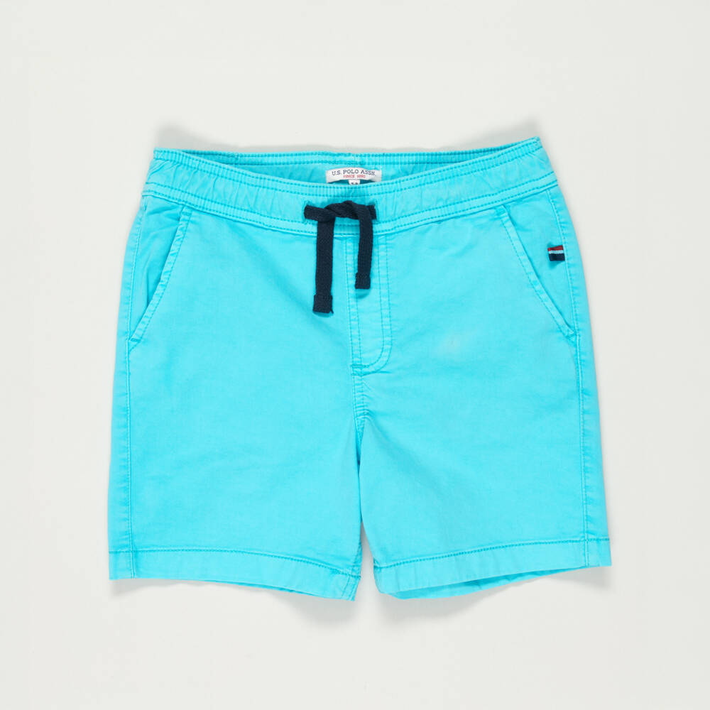 U.S. Polo Assn.-Preloved Boys Blue Cotton Double Horsemen Logo Shorts (7-8 years) | Childrensalon Outlet