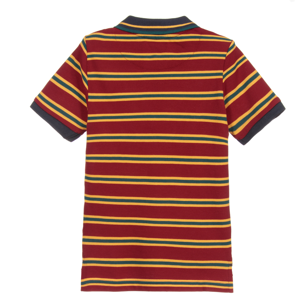 U.S. Polo Assn.-Red Striped Cotton Polo Shirt | Childrensalon Outlet