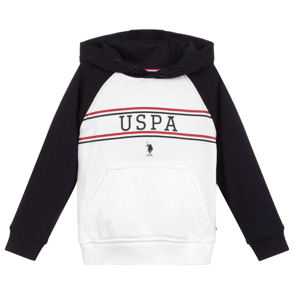 U.S. Polo Assn. - White & Blue Logo Hoodie | Childrensalon
