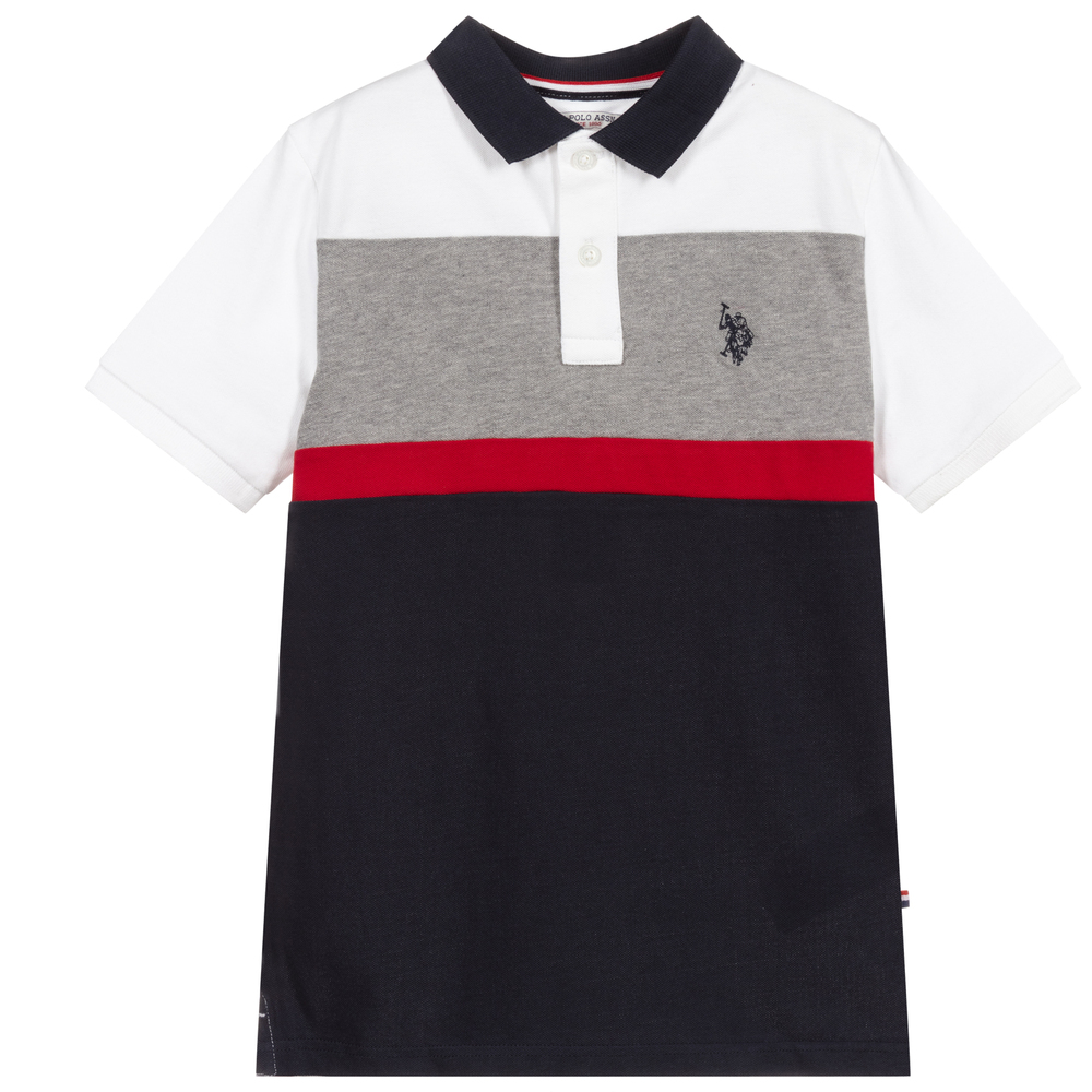 U.S. Polo Assn. - White Blue Logo Polo Shirt | Childrensalon Outlet